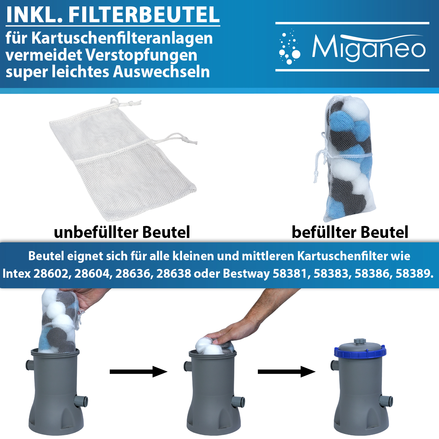 Miganeo Filter Balls Superfine Pro mit Netz 700 Gramm