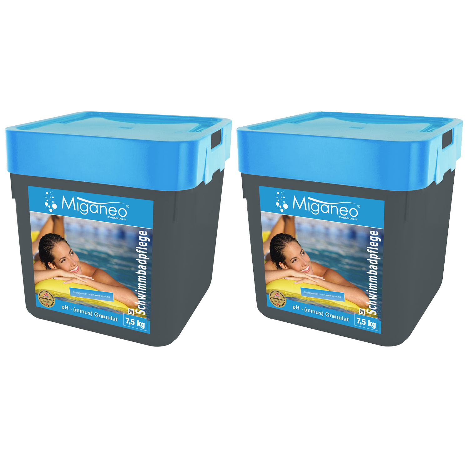 Miganeo® 2 x 7,5kg Ph-Minus Granulat für Pool - Ph Senker 15kg