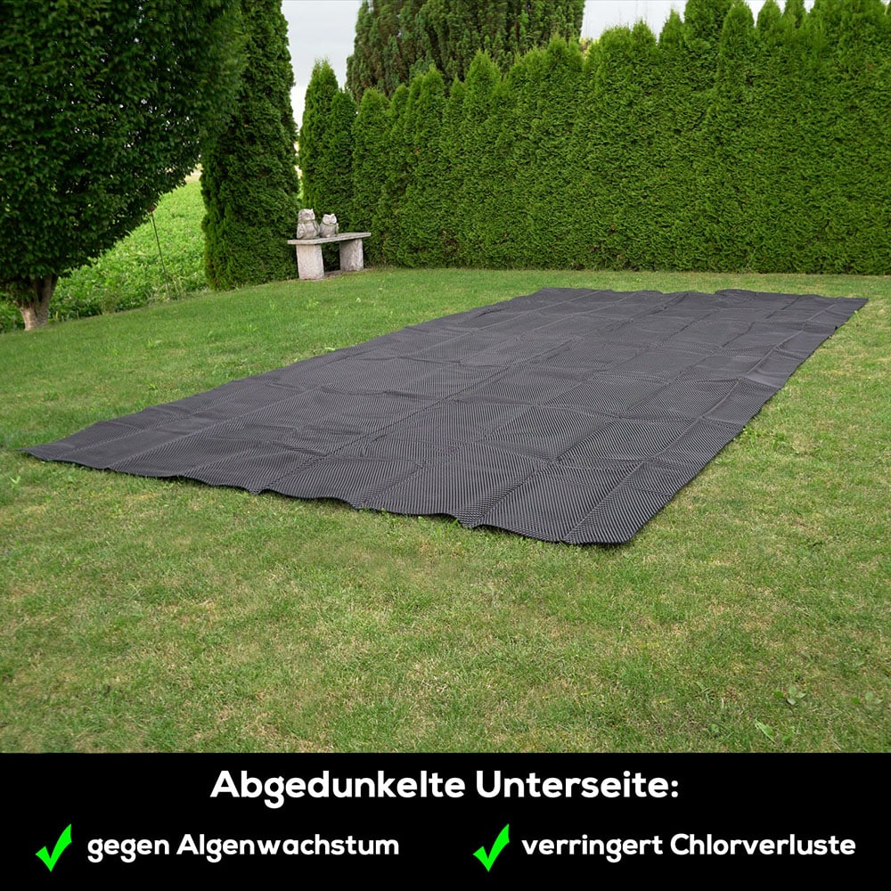 Poolpanda Premium Solarfolie 800 x 500 cm rechteckig | Stärke 400 µm | schwarz/blau | zuschneidbar