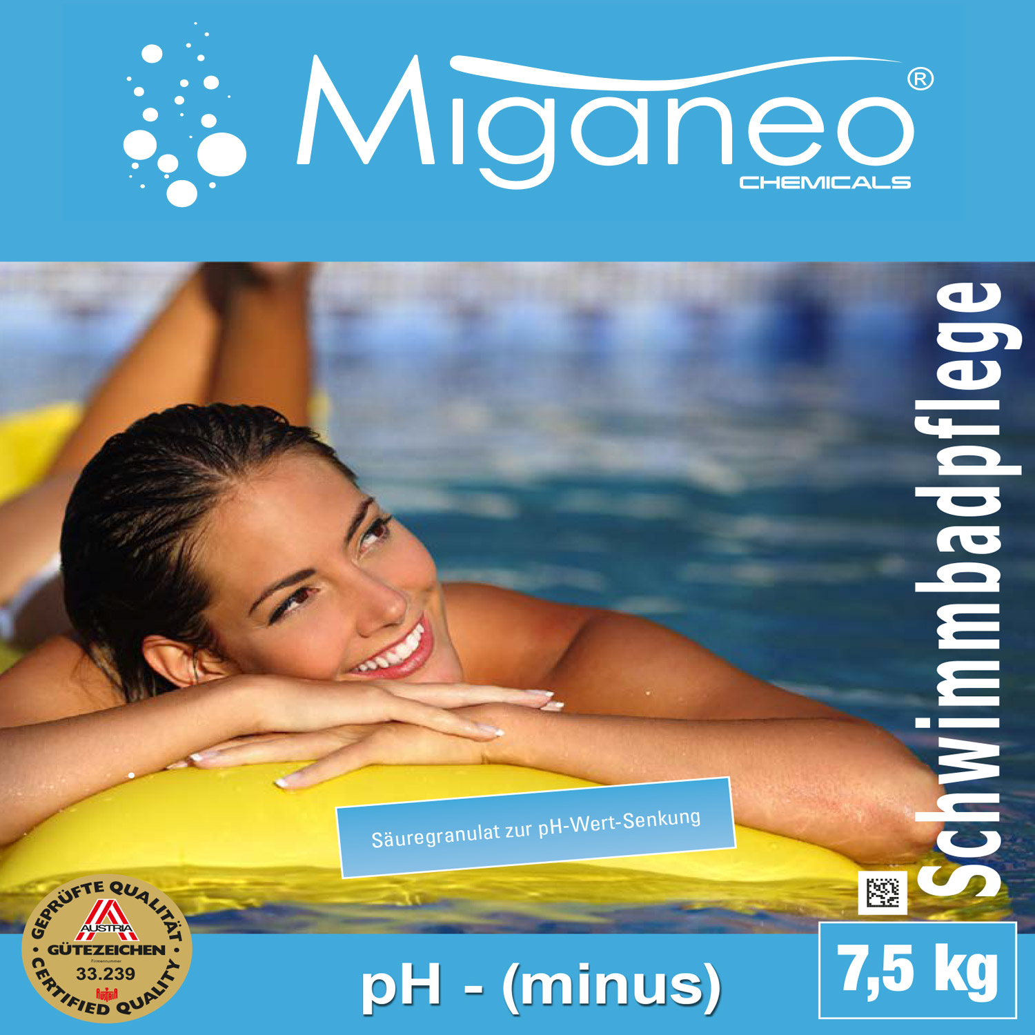 Miganeo® 2 x 7,5kg Ph-Minus Granulat für Pool - Ph Senker 15kg